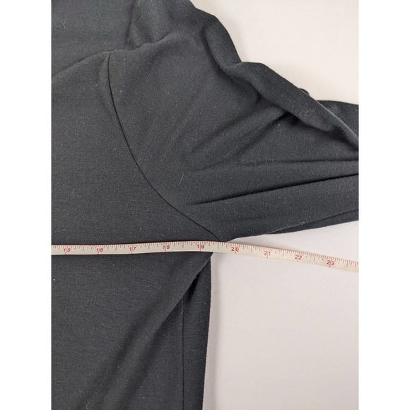 J Jill Pleated Dress Black Large Long Sleeve Drawstring Waist Soft Stretch Knee - Picture 6 of 9